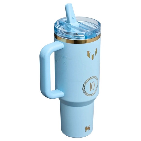 New Messi x Stanley 1913 40 oz. Quencher ProTour Flip Straw Blue Tumbler Sealed - Picture 3 of 5